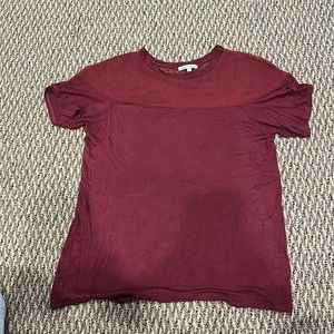 Charlotte Russe maroon wine short sleeve mesh t shirt